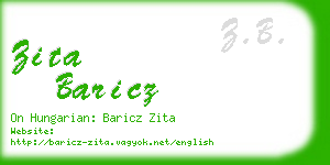 zita baricz business card